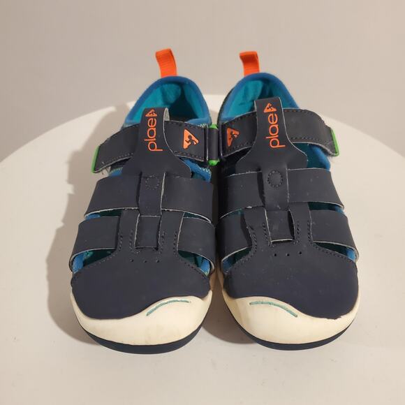Plae Sam 2.0 Kids Fisherman Sandals Size 13 Navy Blue Hook & Loop Strap Comfort - Picture 2 of 10